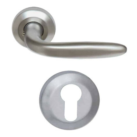 Pack poignée et rosace de porte Aluminium - Aliénor - Finition Chrome perle (1/3)