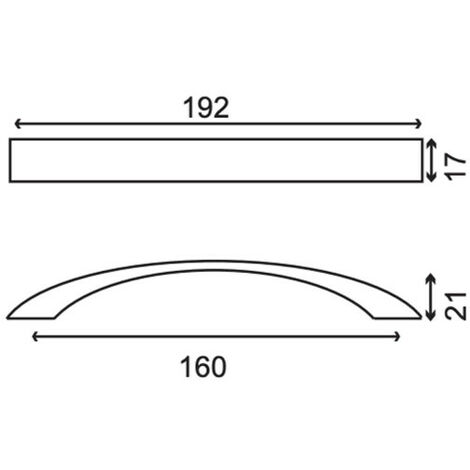 Poignée P3004 pour meuble - 160mm - Finition Nickelé mat