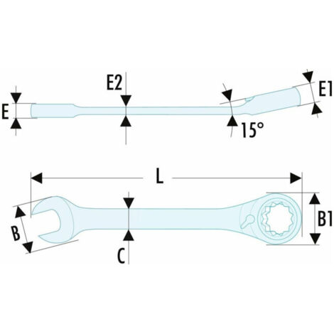 Cle Mixte Facom A Fourche Rapide A Cliquet Metrique 14 X 190mm 467br 14