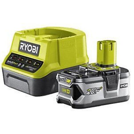 RYOBI Batterie 18V Lithium-ion One+ 4.0 Ah - 1 chargeur rapide RC18120-140G (1/3)