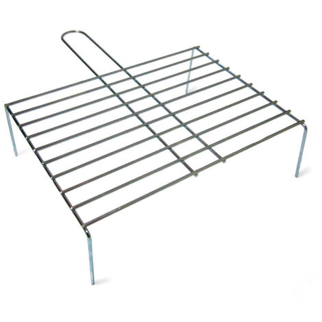 Grille avec pieds pour barbecue - Zinc - 45x35 cm (1/3)