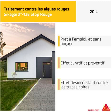 Traitement algicide et fongicide SIKA - Sikagard-126 Stop Rouge - 20L