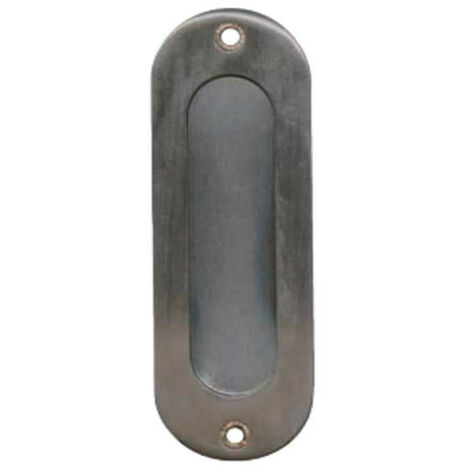 Poignées cuvettes ovales à encastrer en inox brossé – Longueur 120 mm – Pour portes en bois coulissantes – Installation facile (1/3)