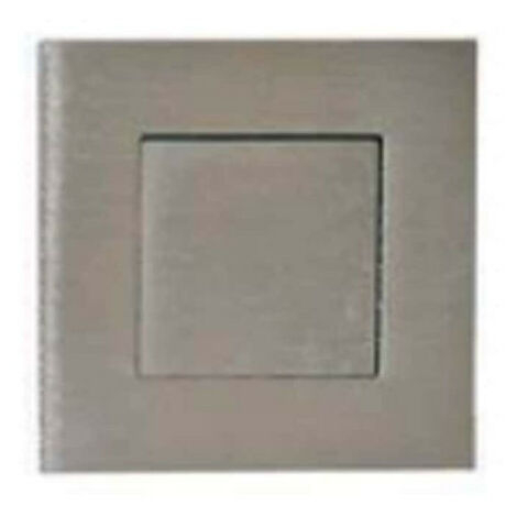 Poignée cuvette carrée à encastrer - Avec platine poussoir - Diamètre 52 mm - Inox Brossé (1/2)