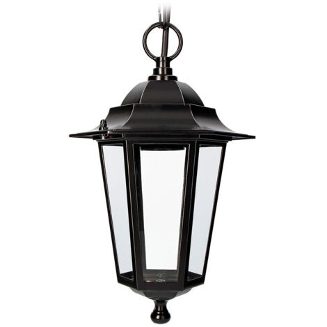 Lampe En Aluminium Et Verre Pour Plafond Ip44 E27 60w Couleur Noir ø19.2x94,7cm Modèle Zurich. Edm (1/3)