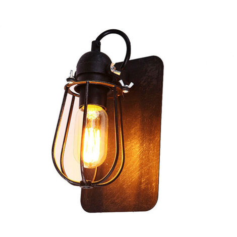 Applique murale vintage en métal e27 60w Couleur Noir 15x22cm EDM (1/3)