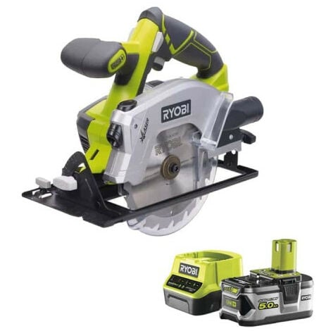 Pack RYOBI Scie circulaire 18V One+ diamètre 150 mm RWSL1801M - 1 batterie 5.0Ah - 1 chargeur rapide 2.0Ah RC18120-150