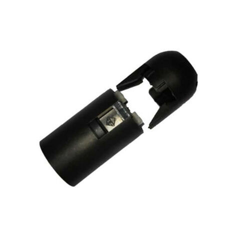 EDM – Douille pour ampoule E14 – Plastique noir 14mm – Montage rapide et facile – Compatible halogène et basse consommation – 44050