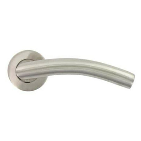 Klose Besser – Poignée de porte d'entrée en inox – Modèle vague – Entraxe 70mm – Sens d'ouverture droite – Rosace 52mm – Vis de blocage inox