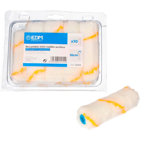 Mini rouleau acrylique de remplacement 110 mm 10 unités. Poils longs spéciaux pour peintures sur façades et murs en ciment. GED (1/3)
