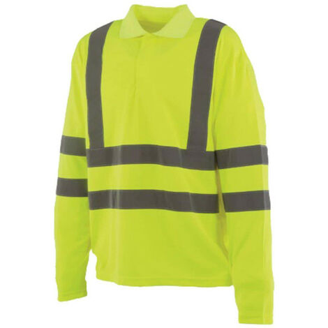 Polo haute visibilité - Manches longues - Jaune fluo - S (1/2)