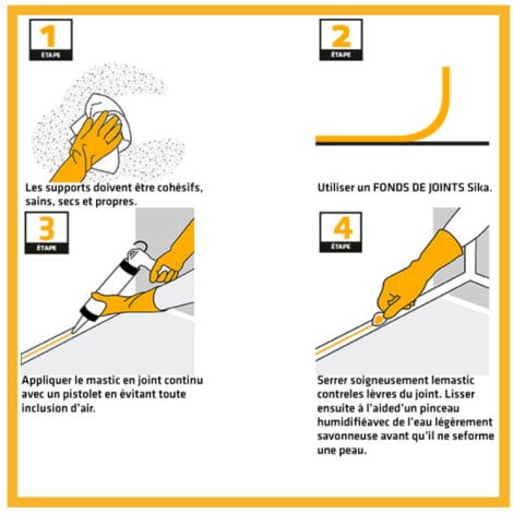Lot de 12 mastic silicone SIKA SikaSeal 109 Menuiserie - Blanc PVC - 300ml
