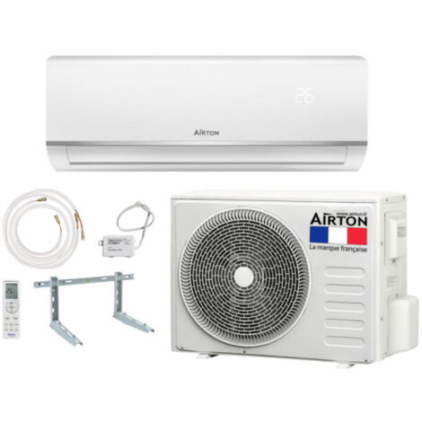 Airton – Climatiseur réversible 5270W – Prêt à poser – Technologie ReadyClim – Kit wifi – Support mural – Pour surfaces jusqu'à 60m² (1/5)