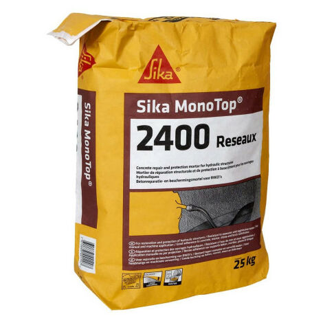 Mortier de réparation SIKA SikaMonoTop-2400 reseaux - 25 kg - Gris