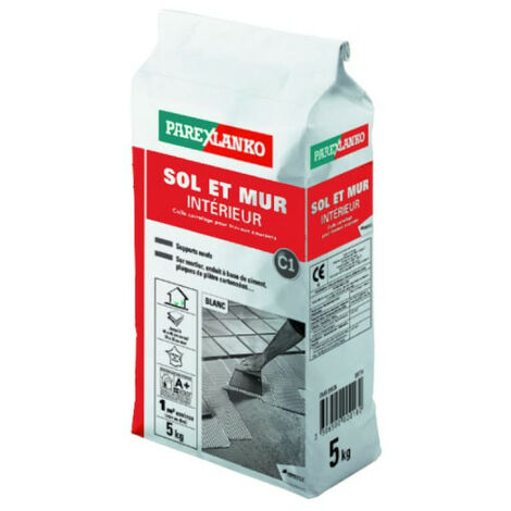 Colle carrelage normale PAREXLANKO Sol et mur intérieur - Blanc - 5 kg - 02930 (1/3)