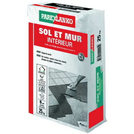Colle carrelage normale PAREXLANKO Sol et mur intérieur Gris