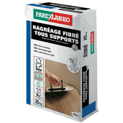 Parexlanko – Ragréage fibré tous supports – 25kg pour chantiers humides – Application rapide – 2611
