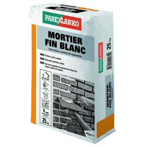 Mortier fin PAREXLANKO - Blanc - 25kg - 02814 - Blanc