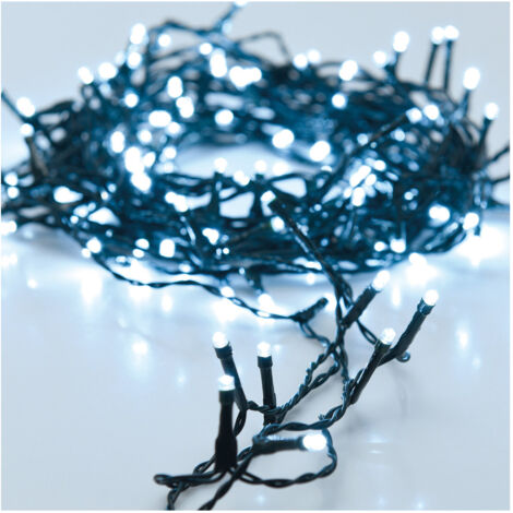 Guirlande multifonctionnelle alimentée par piles 48 leds vertes câble lumineux white froid 4,5m. (1/3)