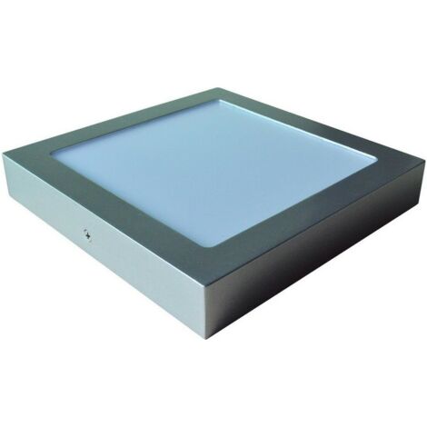 Downlight LED surface carrée 20w 1500lm 6400k lumière froide chrome 22x22x3,5cm EDM (1/4)