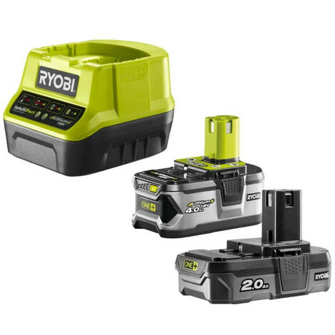 RYOBI Pack 2 batteries 18V One+ 4.0Ah et 2.0Ah - chargeur rapide 2.0Ah Lithium-ion RC18120-242 (1/5)