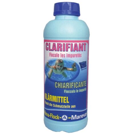 Mareva – Clarifiant de piscine 1L – Améliore la filtration – Élimine les micro-impuretés – Compatible avec tous les traitements – 150019U
