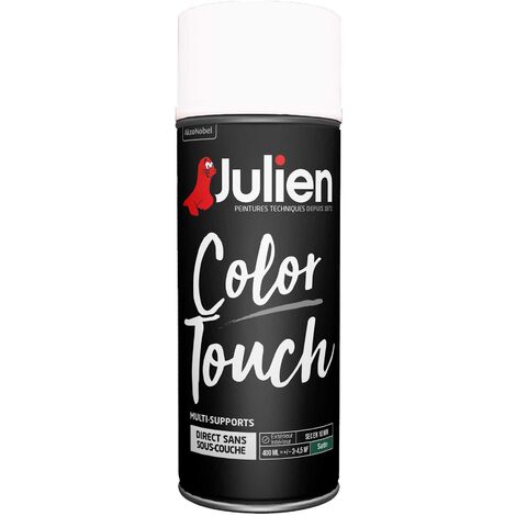Peinture aérosol Color Touch multi-supports - Satin Blanc Neige - 400 ml - Julien