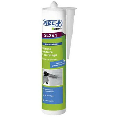 Joint mastic silicone GEB blanc 280 ml + 10