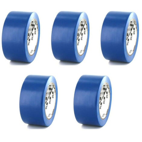 Lot de 5 rubans adhésifs vinyle 3M - Bleu - 50mm - 764B-50