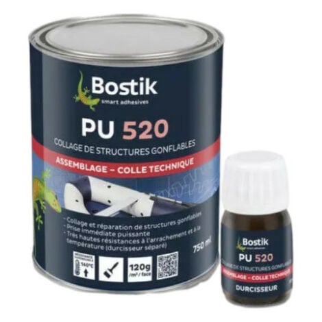 Colle polyuréthane PU 520 + durcisseur BOSTIK 750 ml