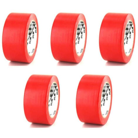 Lot de 5 rubans adhésifs vinyle 3M - Rouge - 50mm - 764R-50