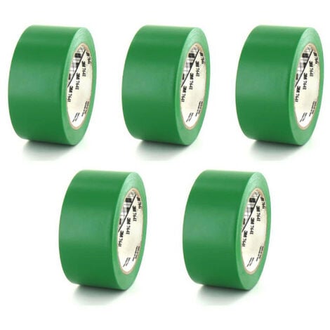 Lot de 5 rubans adhésifs vinyle 3M - Vert - 50mm - 764V-50