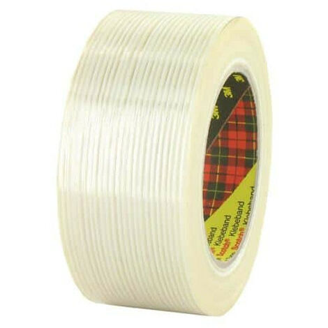 3M – Ruban adhésif de fermeture transparent 50mm – Renforcé en fils de verre pour emballage – Résistance à l'humidité et à l'abrasion – 895650