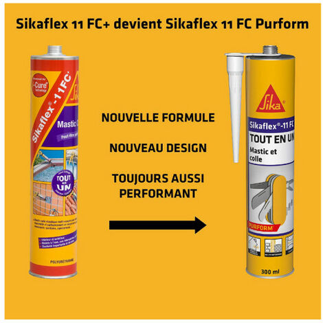 Lot de 6 mastics colles multi-usages SIKA Sikaflex 11 FC Purform - Noir - 300ml
