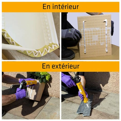 Lot de 3 mastics colles SIKA Sikaflex 143 Rapide - Blanc - 290ml
