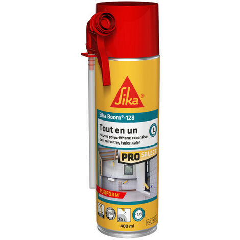 Mousse polyuréthane expansive 400ml – Isolant thermique et acoustique – Pour espaces confinés et chantiers humides – Sika Boom 128 (1/5)