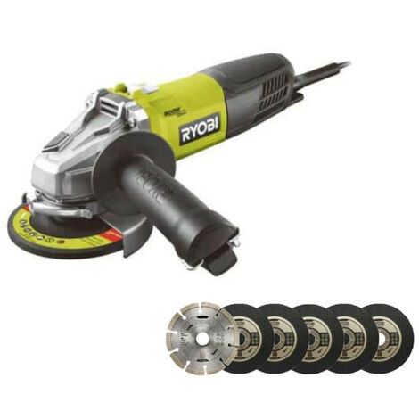 Pack RYOBI Meuleuse d'angle 800W - 125mm - RAG800-125G - Kit 6 disques 125 mm (1/5)