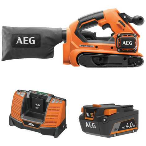 Pack AEG 18V - Ponceuse à bande Brushless 75mm - Batterie 4.0 Ah - Chargeur (1/5)
