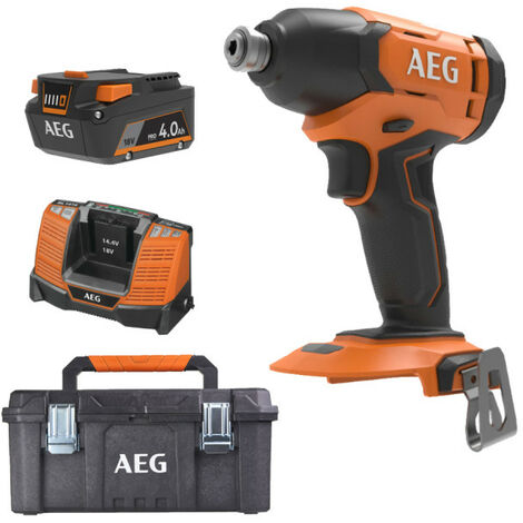 Pack AEG 18V - Visseuse à chocs 200Nm - Batterie 4.0 Ah - Chargeur - Caisse de rangement (1/5)