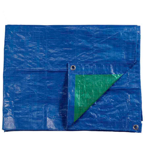 Bâche de protection EDM Bleu/Vert - Œillets métal - 90 g/m2 - 2 x 3 m (1/3)