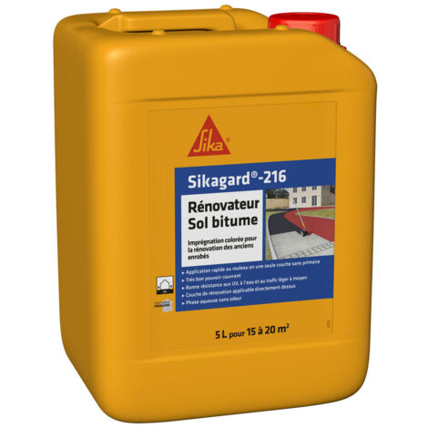 Sika – Imprégnation colorée pour rénovation sol bitume noir – Bidon 20L – Résine en phase aqueuse – Résistant UV et abrasion – 707191 - SIKAGARD-216