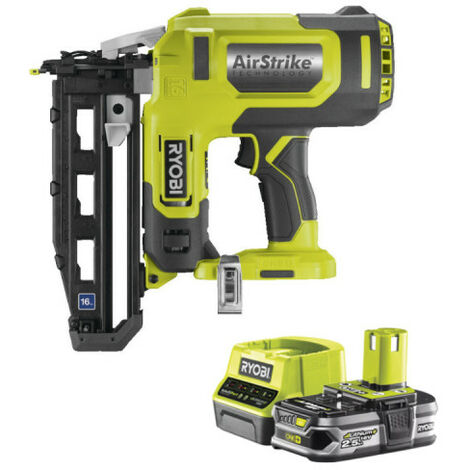 Pack RYOBI Cloueur de finition à air comprimé 18 V One+ R16GN18-0 - 1 Batterie 2.5Ah - 1 Chargeur rapide RC18120-125