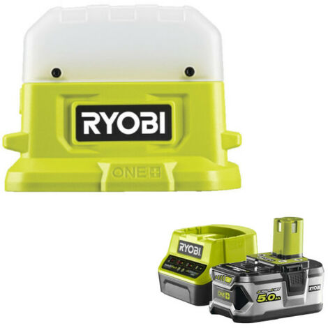 Pack RYOBI Lanterne LED 18V One+ 500 Lumens RLC18-0 - 1 Batterie 5.0Ah - 1 Chargeur rapide RC18120-150 (1/5)