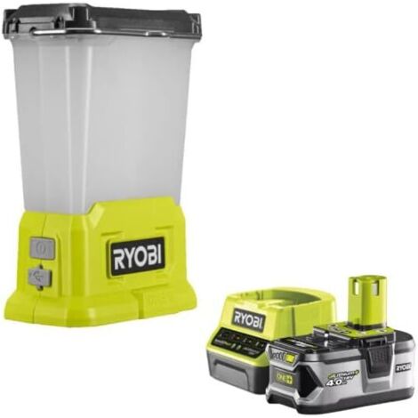 Pack RYOBI Lanterne LED 18V One+ 850 Lumens RLL18-0 - 1 Batterie 4.0Ah - 1 Chargeur rapide RC18120-140 (1/5)
