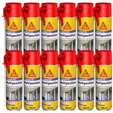 Lot de 12 mousses polyuréthane SIKA - SikaBoom 151 Multiposition - 500 ml