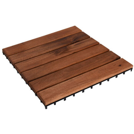 9 dalles en Acacia pour terrasse PROGARDEN - 30x30cm (1/3)