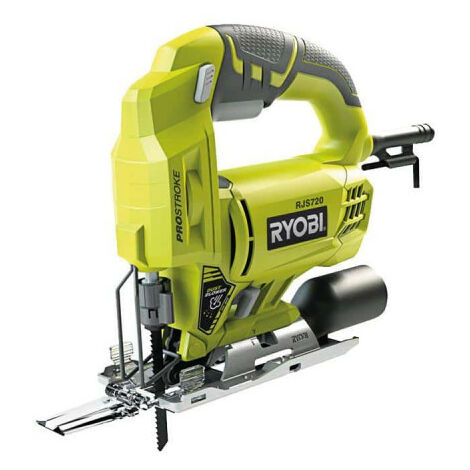 Scie Sauteuse électrique RYOBI 500W RJS720-G + Coffret 20 Lames RAK20JB - GripZone, MaxView, Changement De Lame Sans Outil