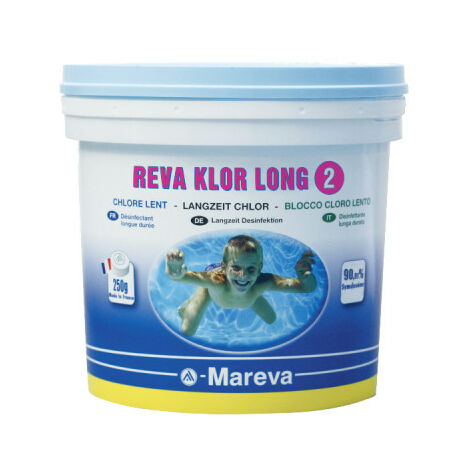 Mareva – Désinfectant chloré pour piscine en galets de 250 g – Traitement 1 galet pour 30 m³ – 5 kg – 100189U