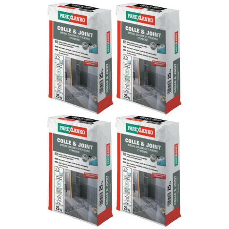 Lot de 4 colle-joints spécial douche à l'italienne et piscine PAREXLANKO - Blanc - 100kg