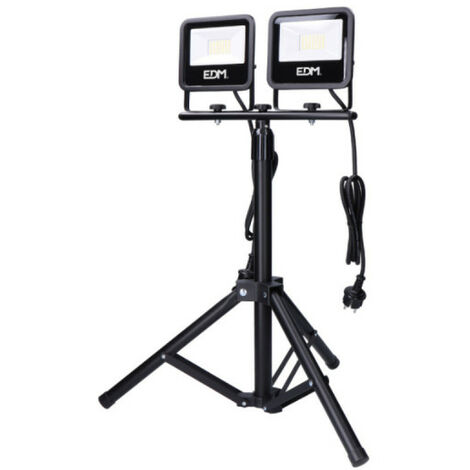 2 Projecteurs Led EDM sur Trépied 6400k - 2x30W - 2x2370 Lumens - Noir (1/3)